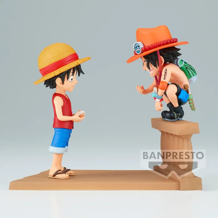 One Piece WCF Log Stories figure of Monkey D. Luffy and Portgas D. Ace by Banpresto.