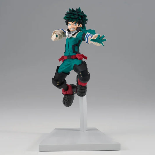 My Hero Academia Bravegraph Izuku Midoriya figure in mid-air punch pose by Banpresto.