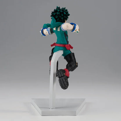 Back  view of 4.3-inch Izuku Midoriya figure mid-action.