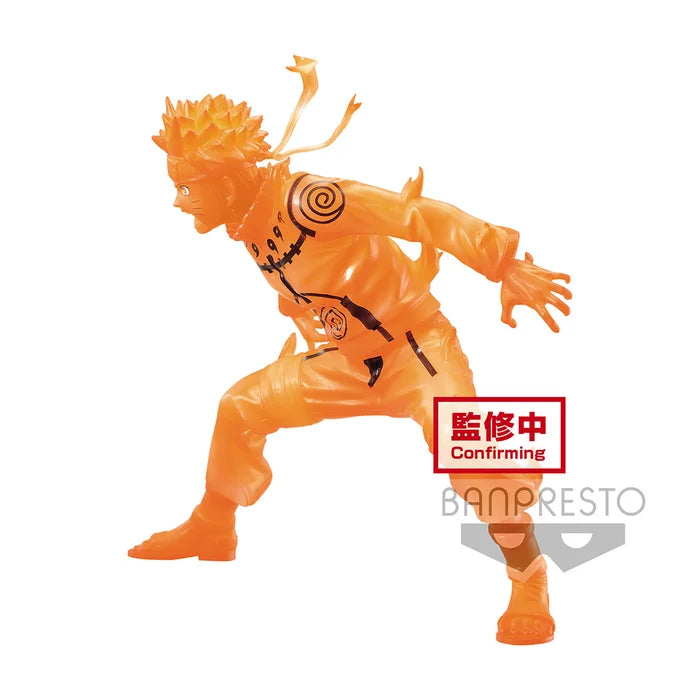 Side view of Naruto Vibration Stars figure with chakra energy sculpting.