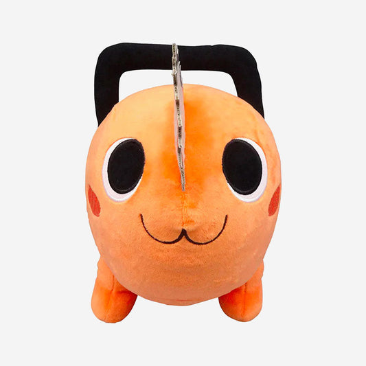 Front view of Chainsaw Man Pochita Smile Plush (12.5 Inch) with soft plush fabric and detailed chainsaw design.