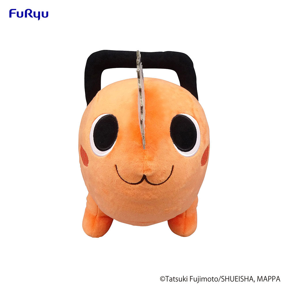 Front view of Chainsaw Man Pochita Smile Plush (12.5 Inch) with soft plush fabric and detailed chainsaw design.
