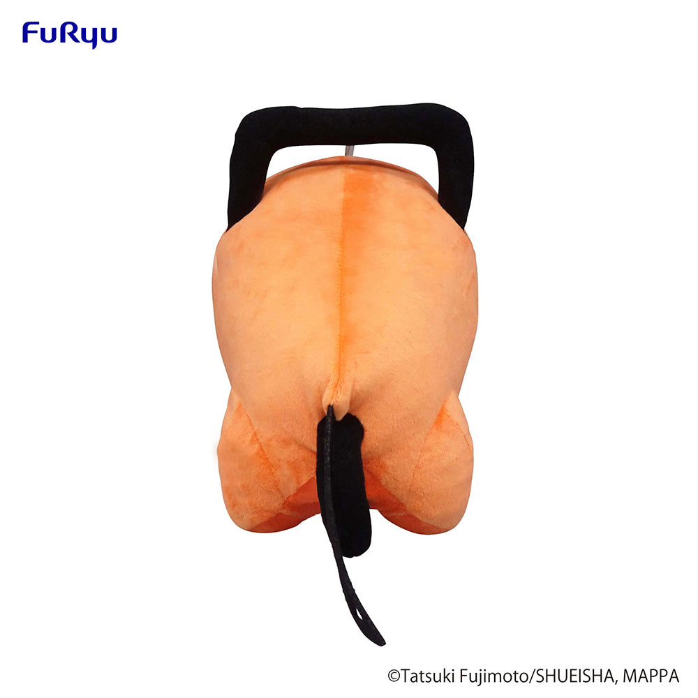 Back view of Pochita Smile Plush showcasing its cute expression and high-quality embroidery.