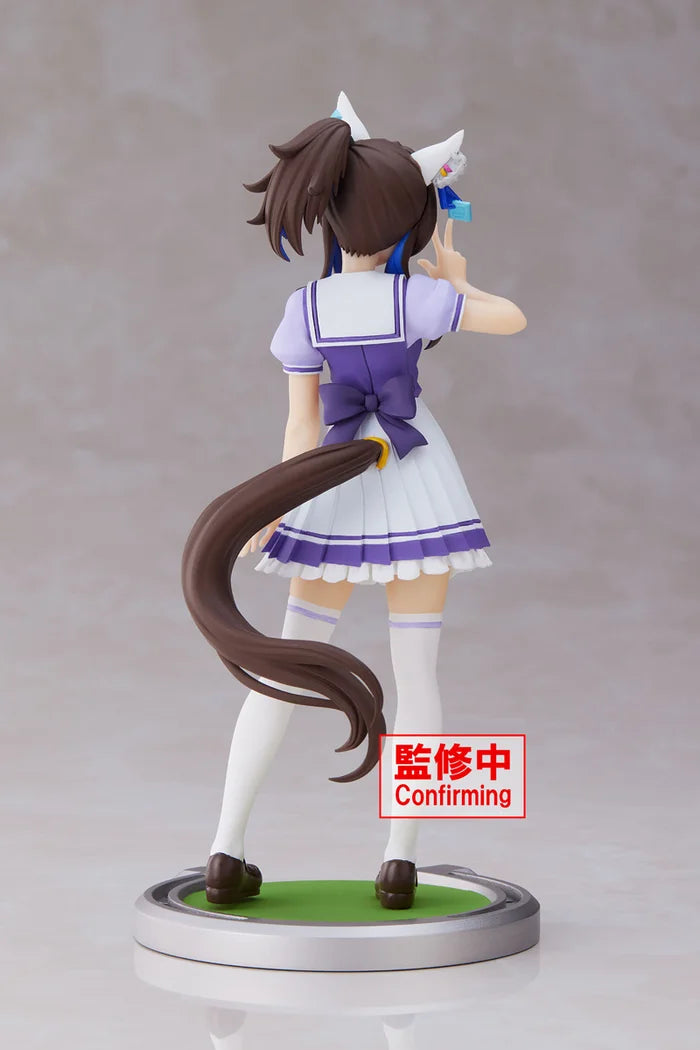 Back view showcasing Helios’s dynamic pose and horseshoe-shaped base.