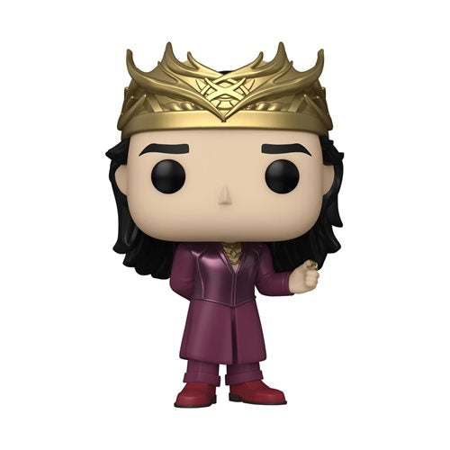 Loose Funko Pop! of Prince Yan wearing a gold crown and maroon outfit, from Marvel Studios’ The Marvels.