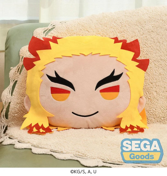Demon Slayer Kyojuro Rengoku Premium Cushion from SEGA Charamaru series.
