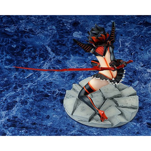 Detailed rear angle showing Kamui Senketsu’s sharp design elements, skirt, and base details.