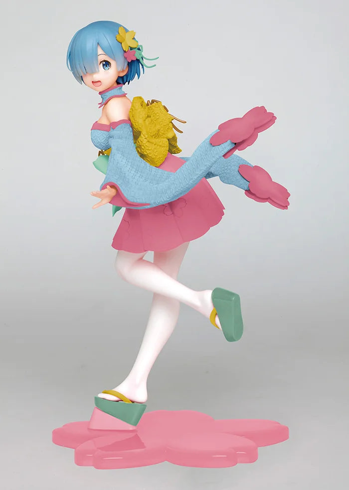 Side view showcasing Rem’s dynamic running pose and flowing outfit.