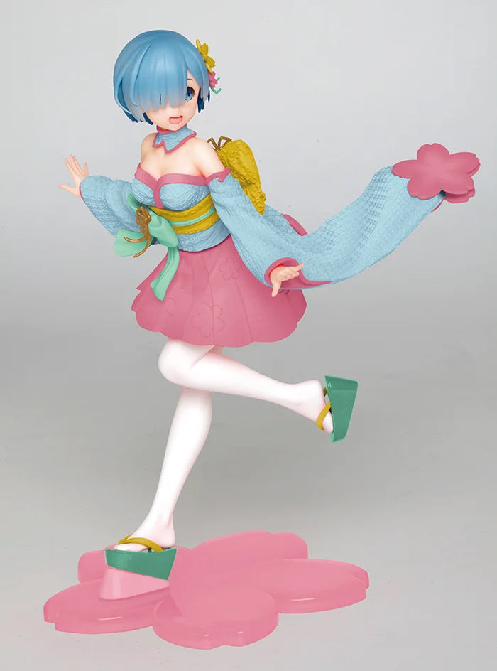 Full-body view of Rem: Sakura Ver. Renewal Edition Precious Figure by Taito.