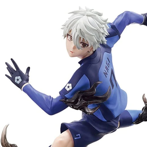 Close-up of Seishiro Nagi Ichibansho statue showcasing sculpting, paintwork, and uniform detailing.