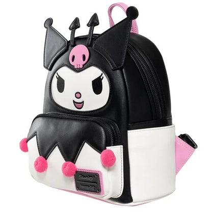 Side view showing the backpack’s depth and details like the white side pockets and pink zipper pull.