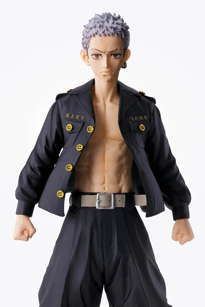 Close-up of Mitsuya’s composed expression and detailed uniform.