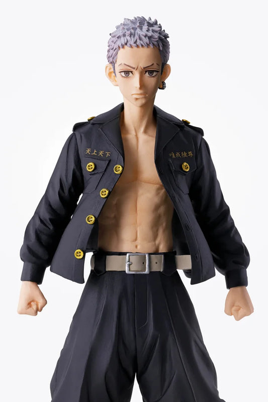 Close-up of Mitsuya’s composed expression and detailed uniform.