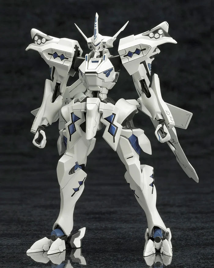 Close-up of Takemikazuchi Type-00A plastic model kit showing white armor details.