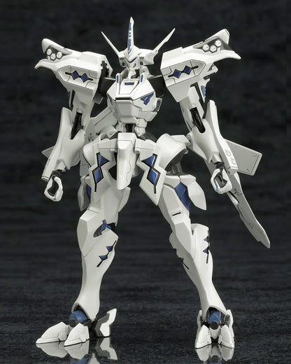 Close-up of Takemikazuchi Type-00A plastic model kit showing white armor details.
