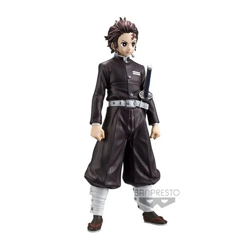 Side angle showing checkered haori and combat stance.