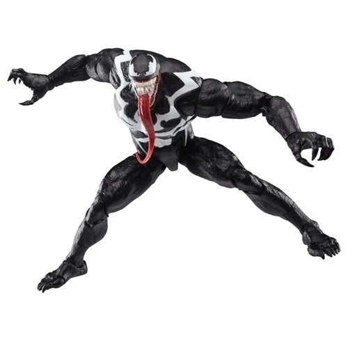 Venom Marvel Legends figure in a dynamic crouch ready to strike