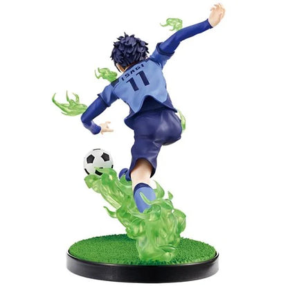 Back  view of Bandai Spirits Yoichi Isagi figure, highlighting realistic textures and shading. 