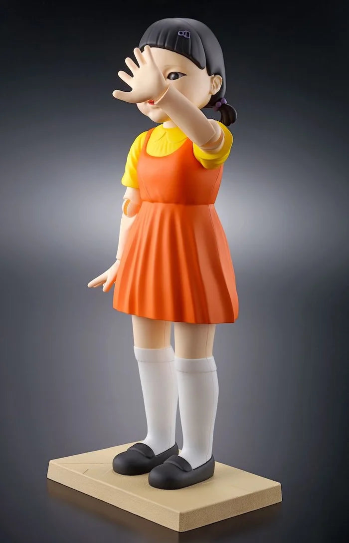 Tamashii Lab Squid Game Young-hee Doll standing in a red-light, green-light pose.