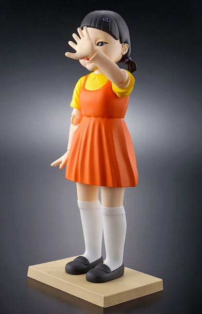 Tamashii Lab Squid Game Young-hee Doll standing in a red-light, green-light pose.