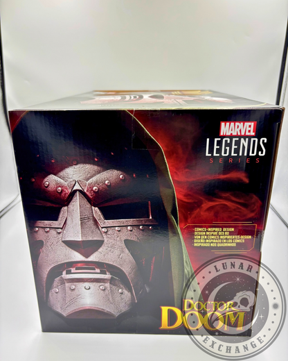 Alternate side of box with detailed Doom face artwork