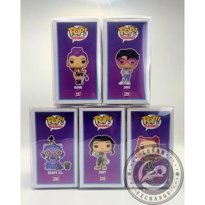 Funko Pop! Animation KPop Demon Hunters Complete Set of 5 Vinyl Figures w/ Protectors